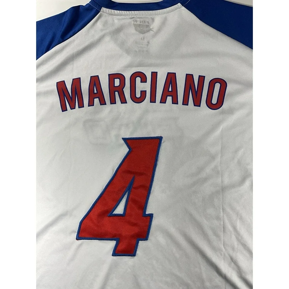 Yadier Molina Puerto Rico FBPR Baseball Shirt V-Neck El Marciano #4 Men's Medium
